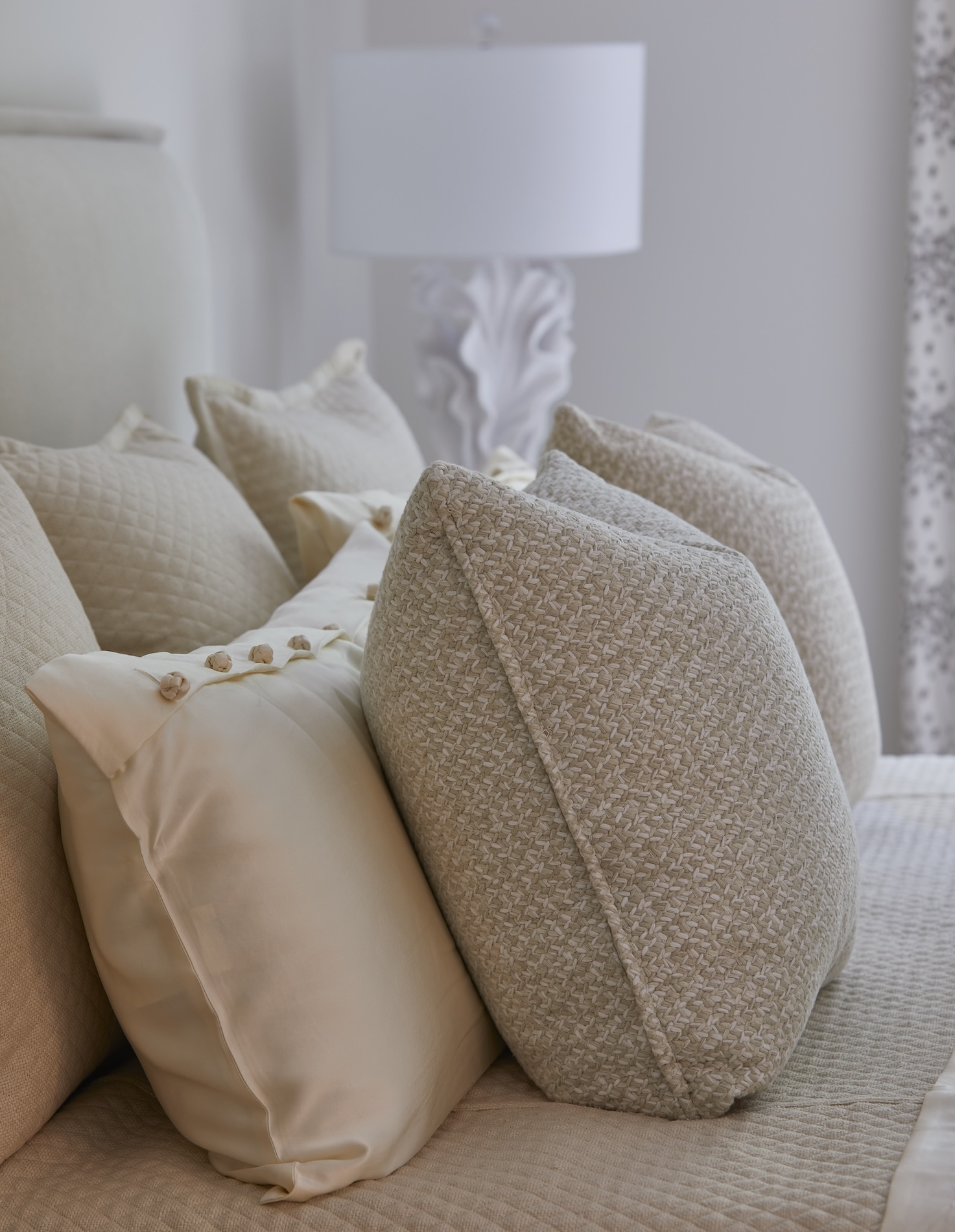 Accent Pillows On Bed In Primary Suite