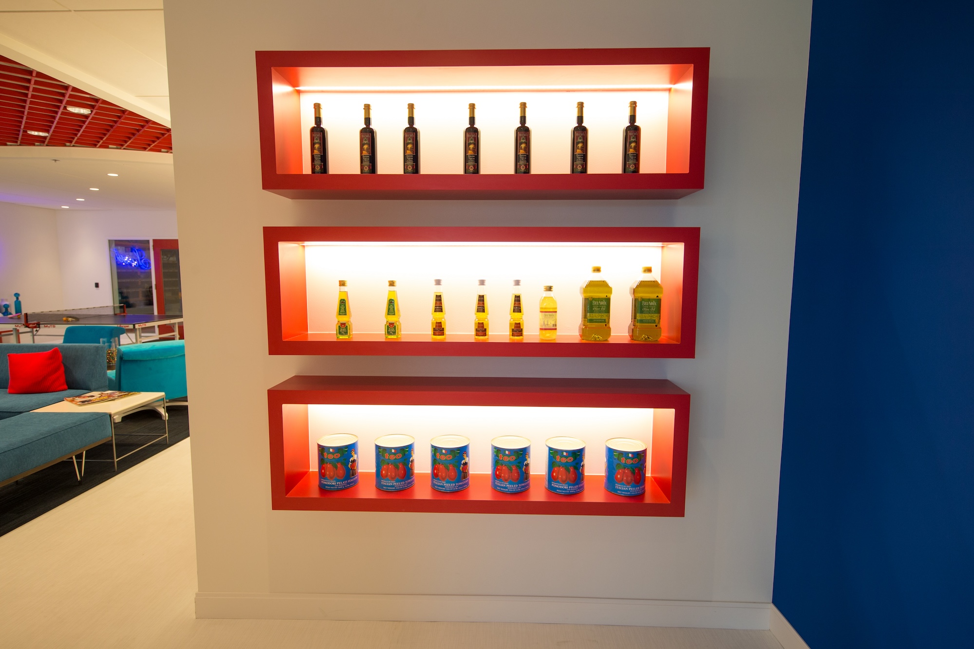 Backlit Display Of Bottles And Cans