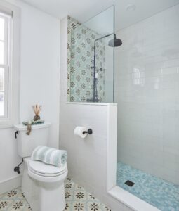 Bathroom Design Blue Tile Shower