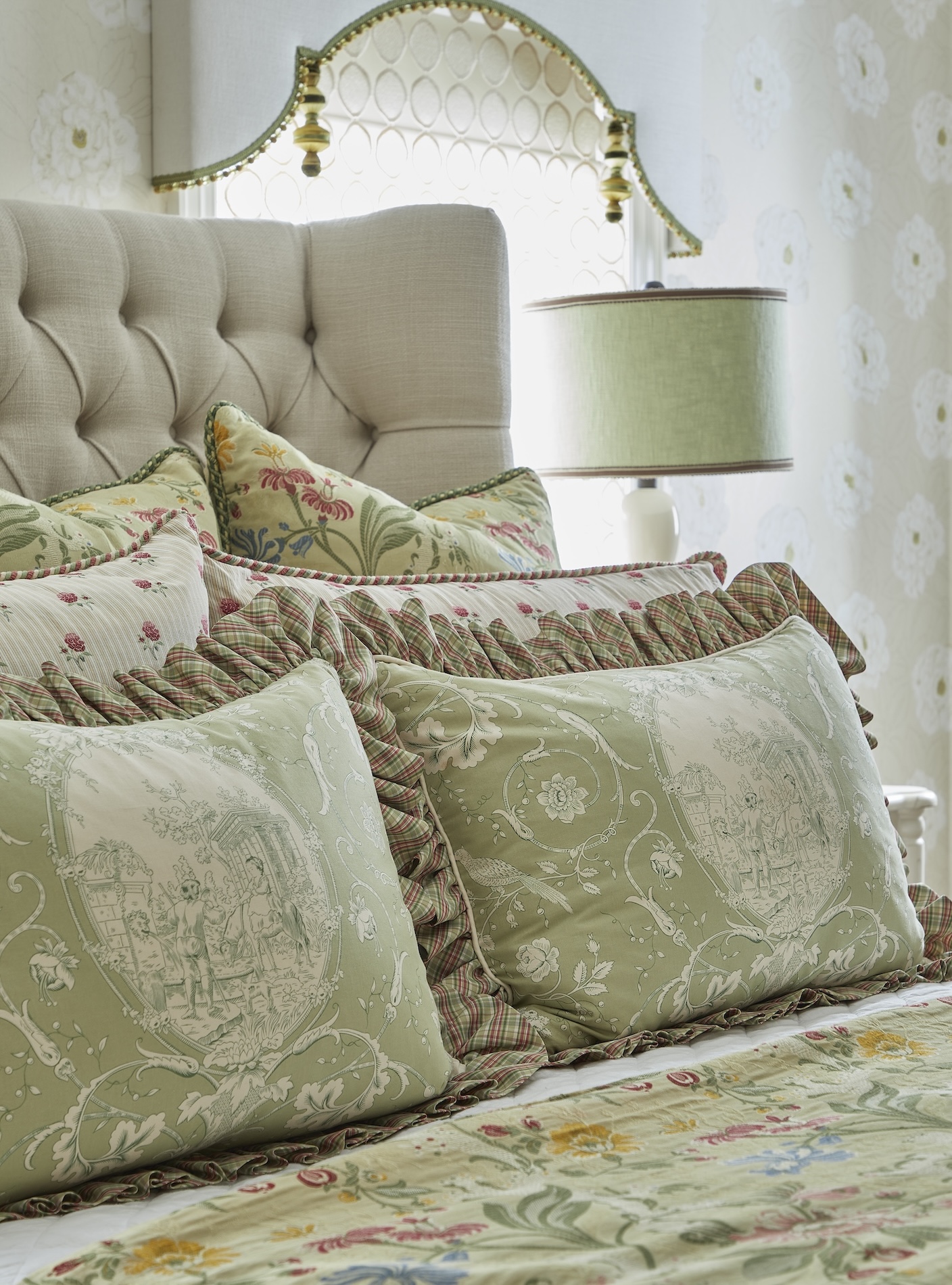 Bedroom Bed Accent Pillows Sage Green