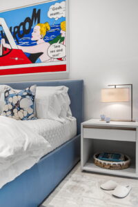 Cartoon Style Artwork Over Bed