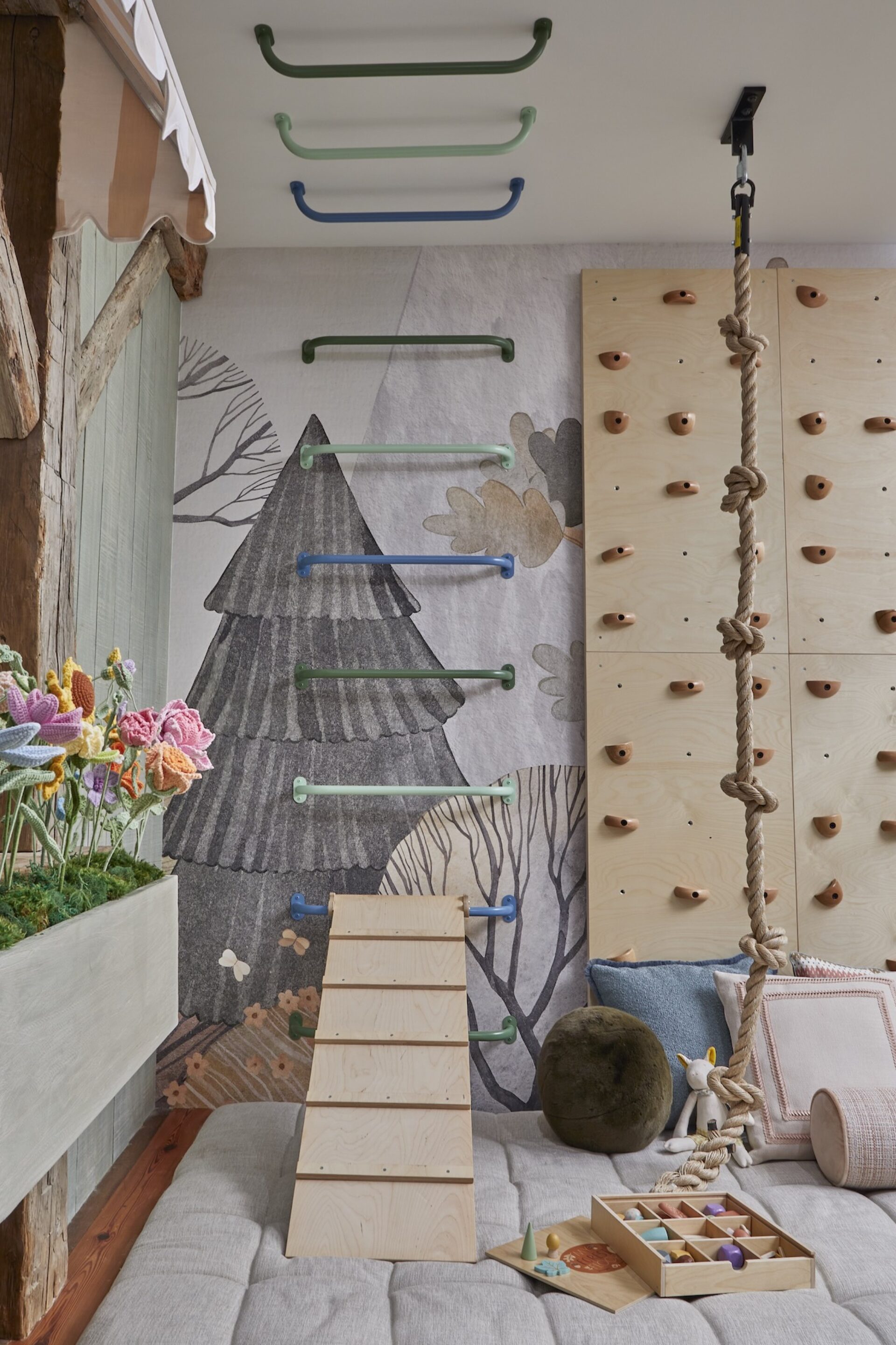 Climbing Wall In Kids Playroom