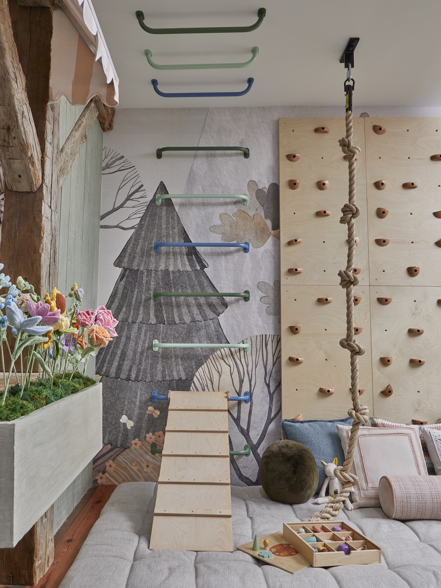 Climbing Wall In Kids Playroom