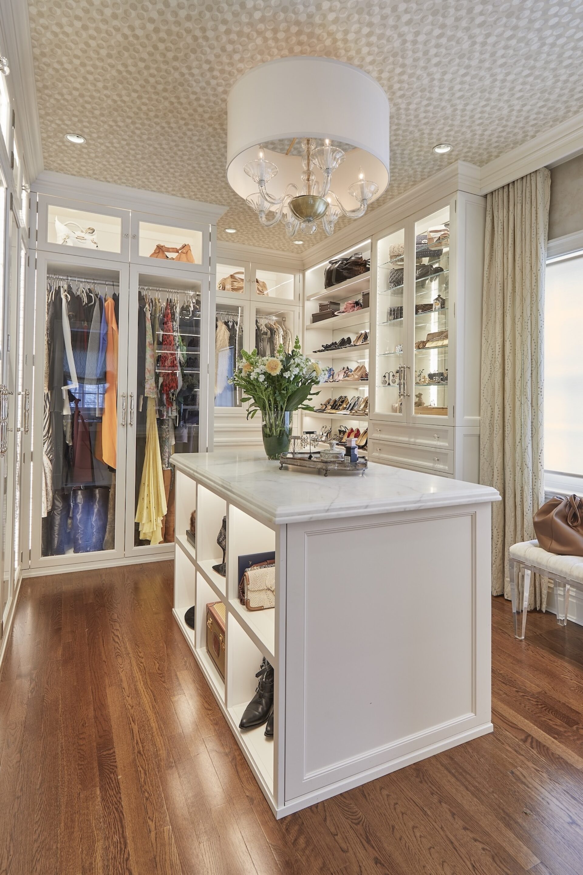 Custom Closet Interior Design Island Counter