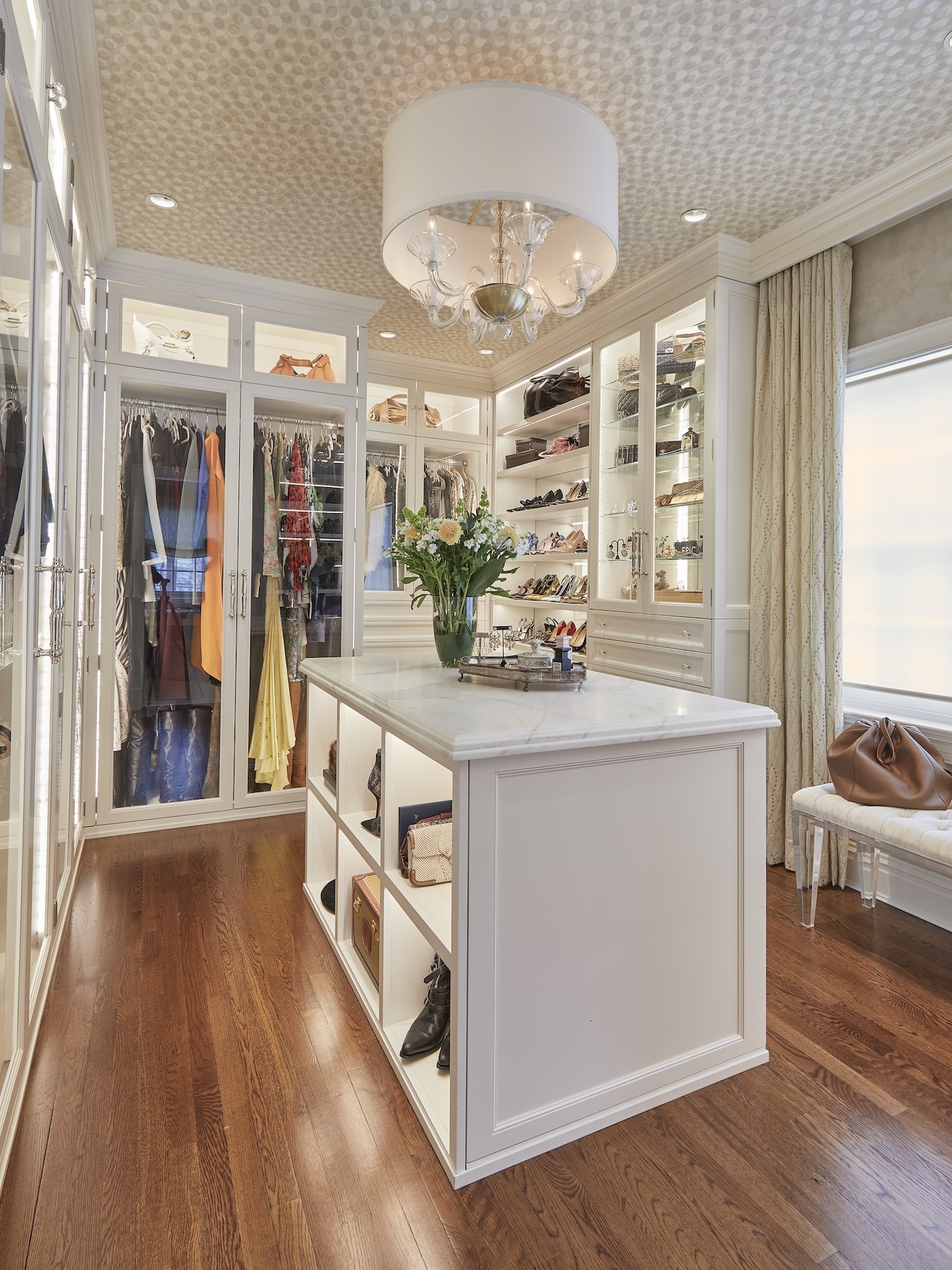 Custom Closet Interior Design Island Counter