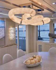 Dining Table Chandelier On Yacht