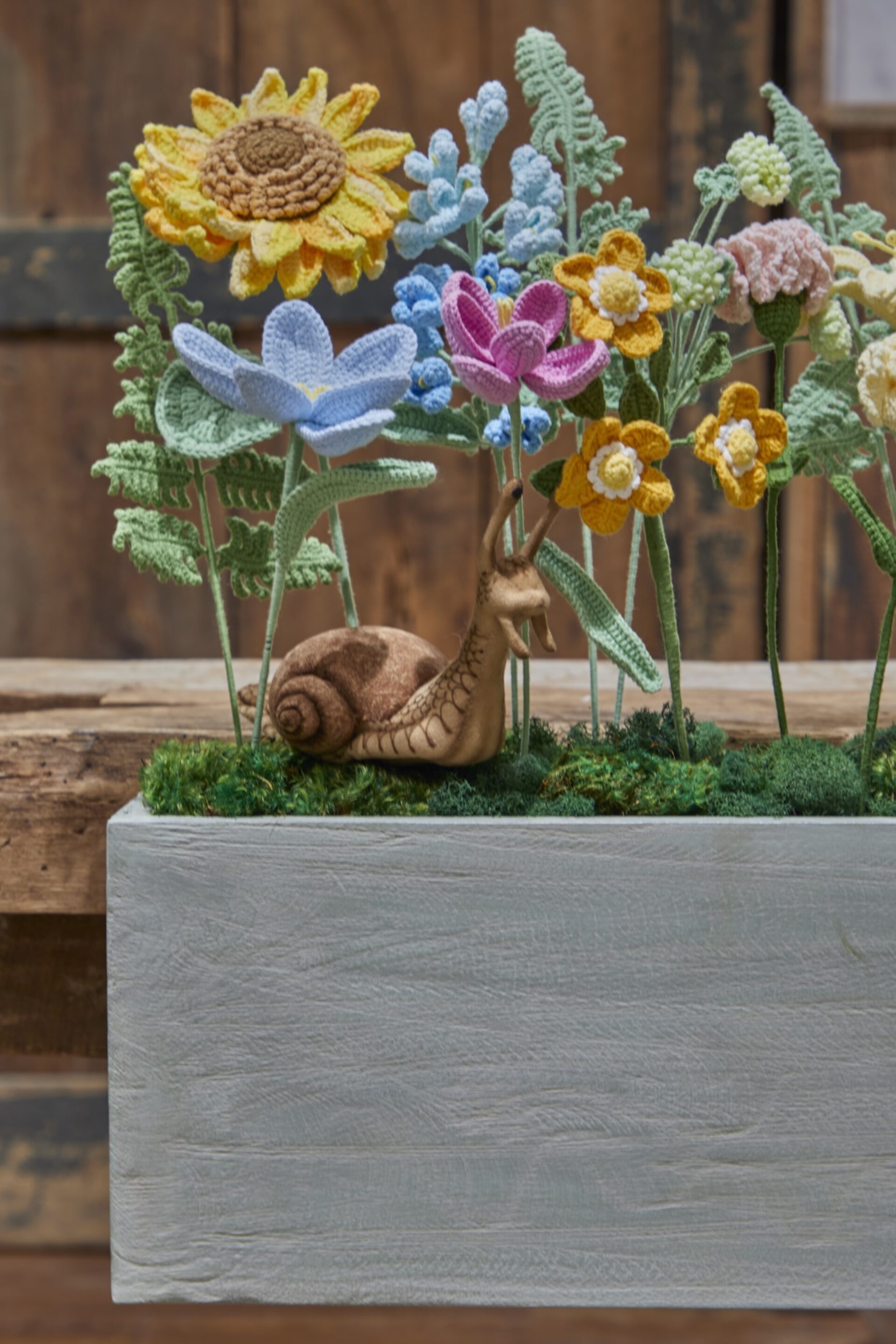 Felt Flowers In Toy Flower Bed