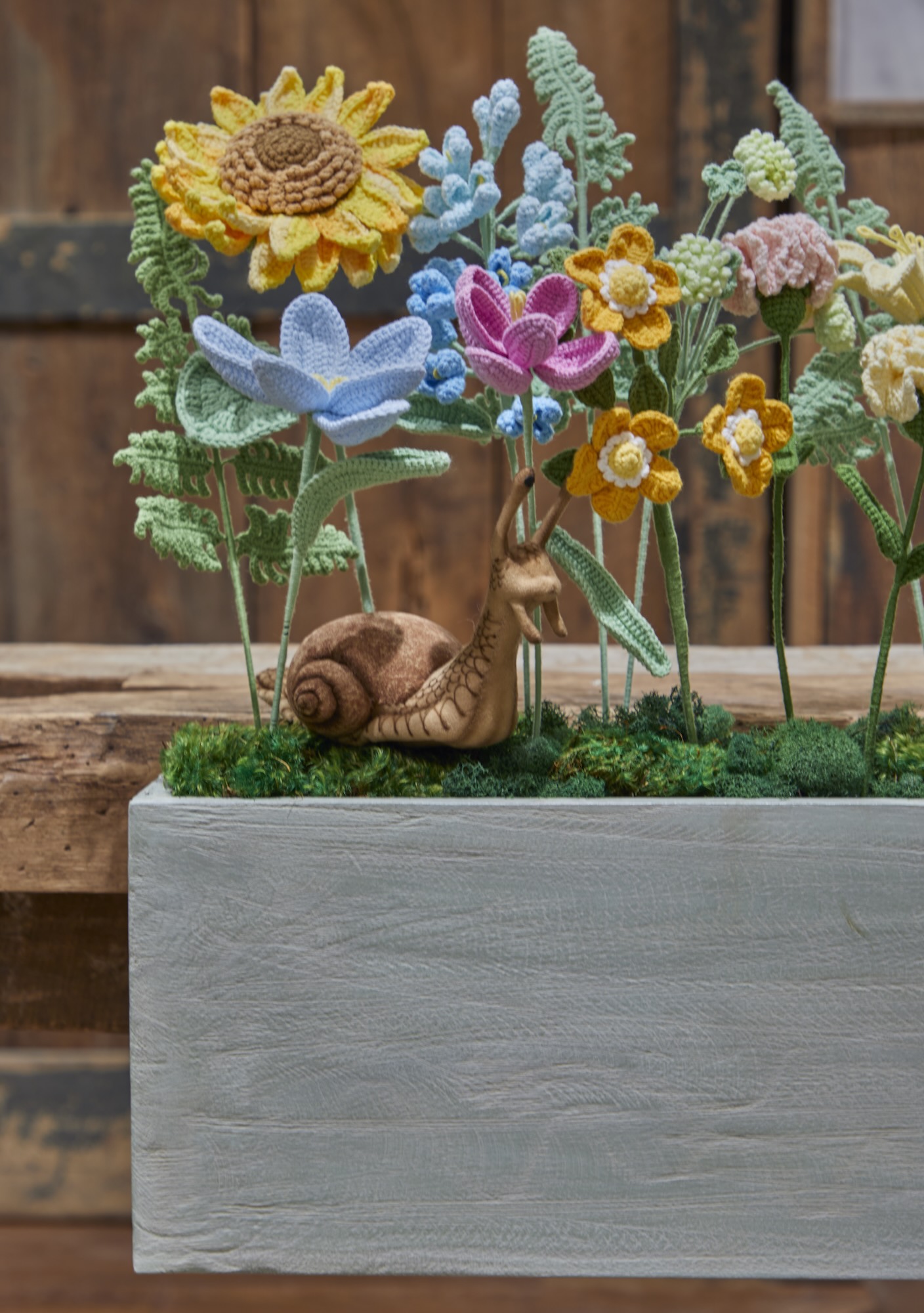 Felt Flowers In Toy Flower Bed