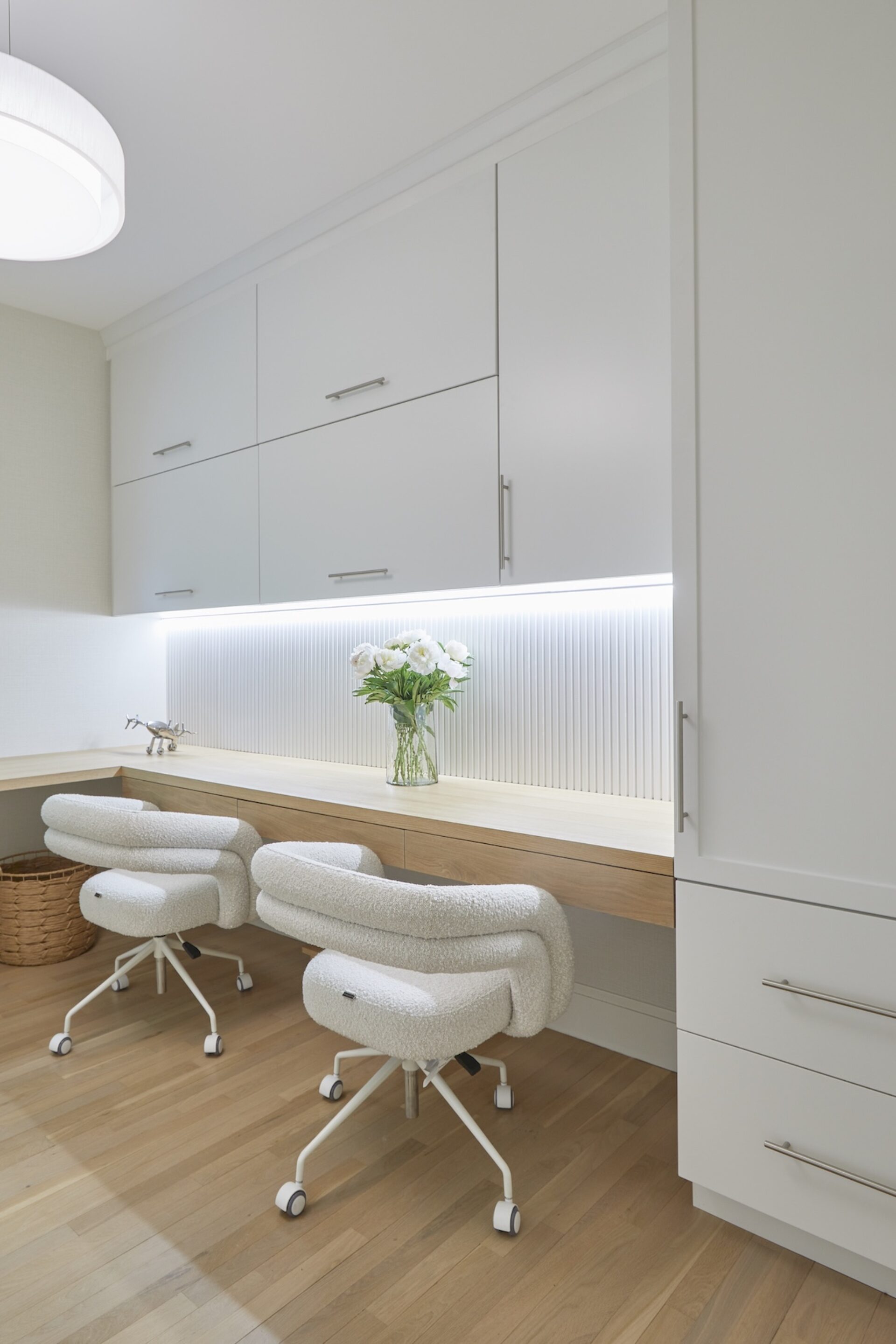 Home Office Design Modern White Built Ins