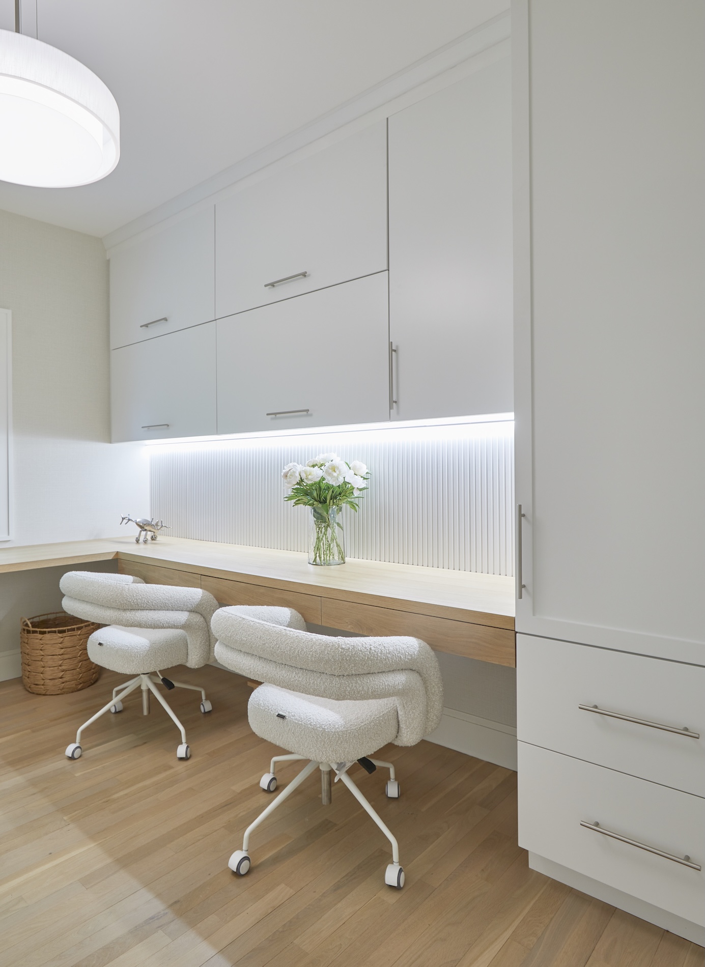 Home Office Design Modern White Built Ins