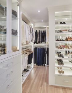 Large Walk In Closet Shoe Display