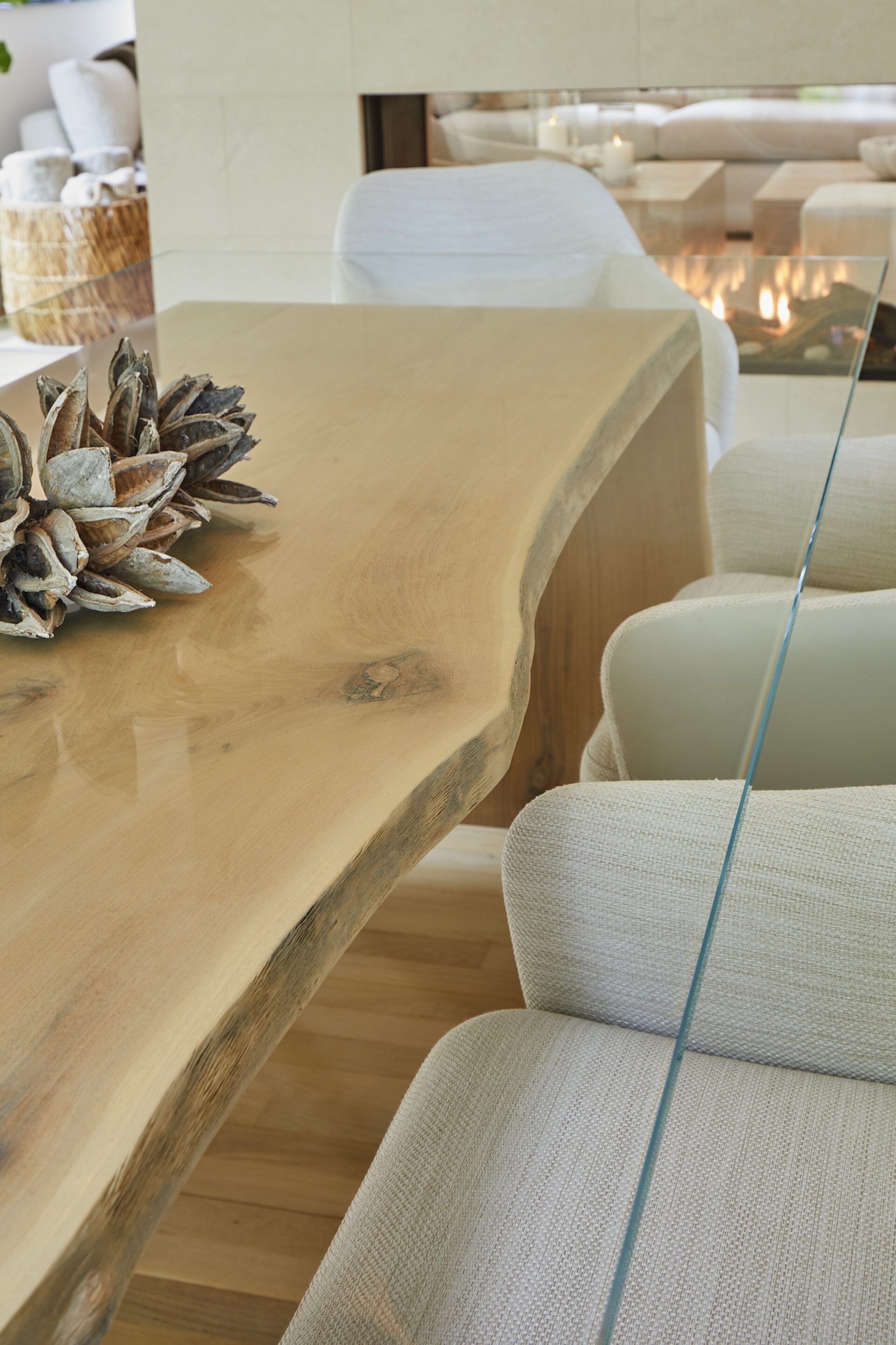 Live Edge Wood Dining Room Table Detail