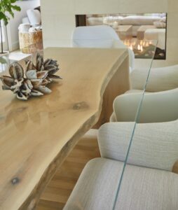Live Edge Wood Dining Room Table Detail