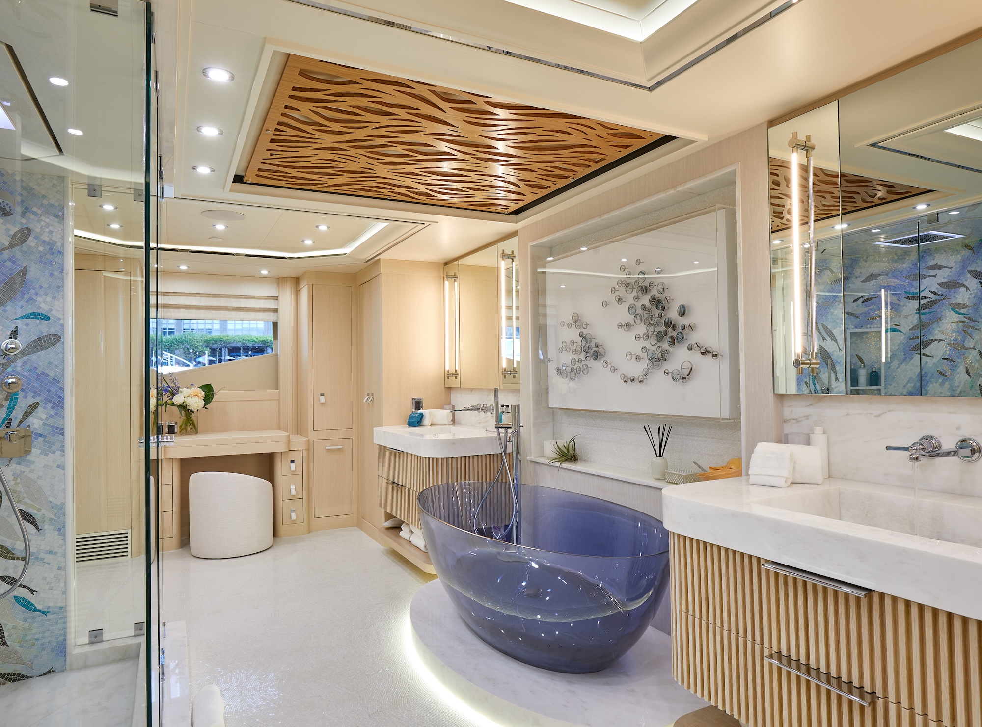 Luxury Bathroom Design On Custom Yacht