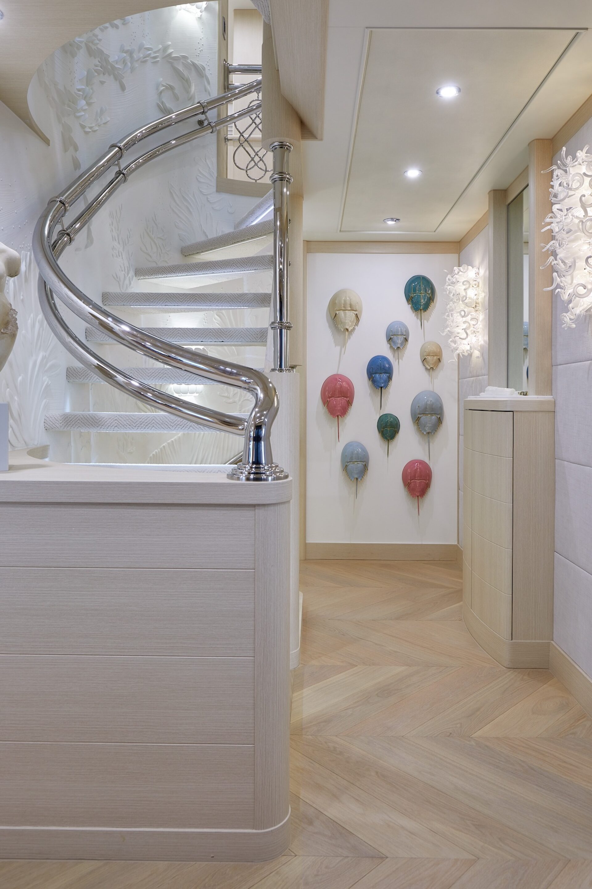 Staircase Design With Stainless Banister Yacht