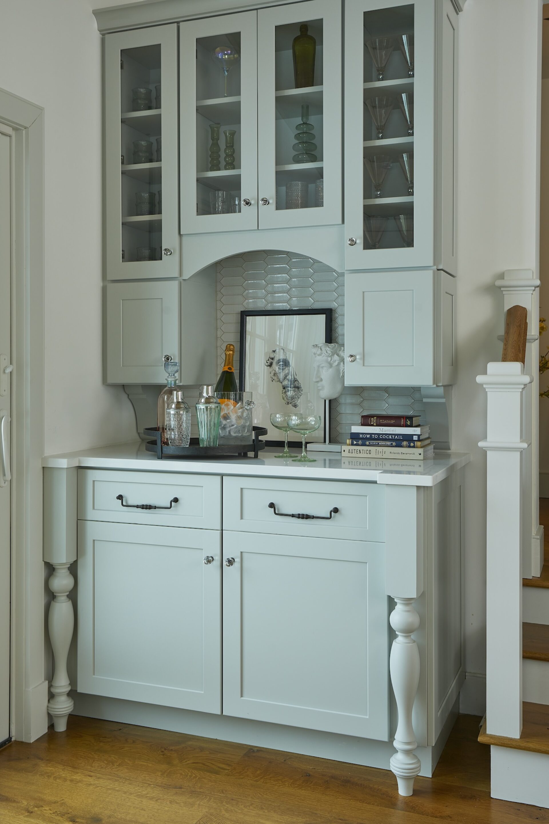 Teal Bar Glass Storage Design Ridgefield Ct