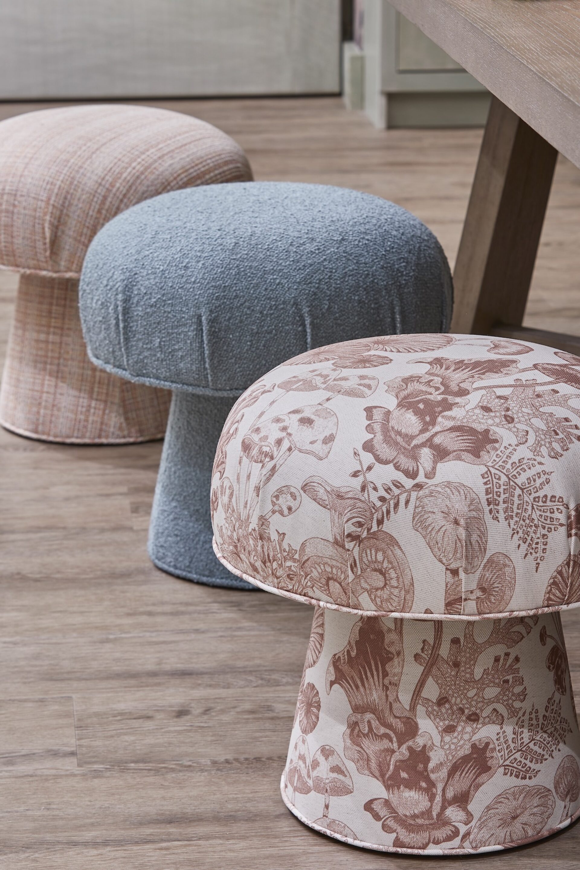 Upholstered Mushroom Stools Kids Playroom
