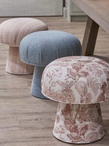 Upholstered Mushroom Stools Kids Playroom