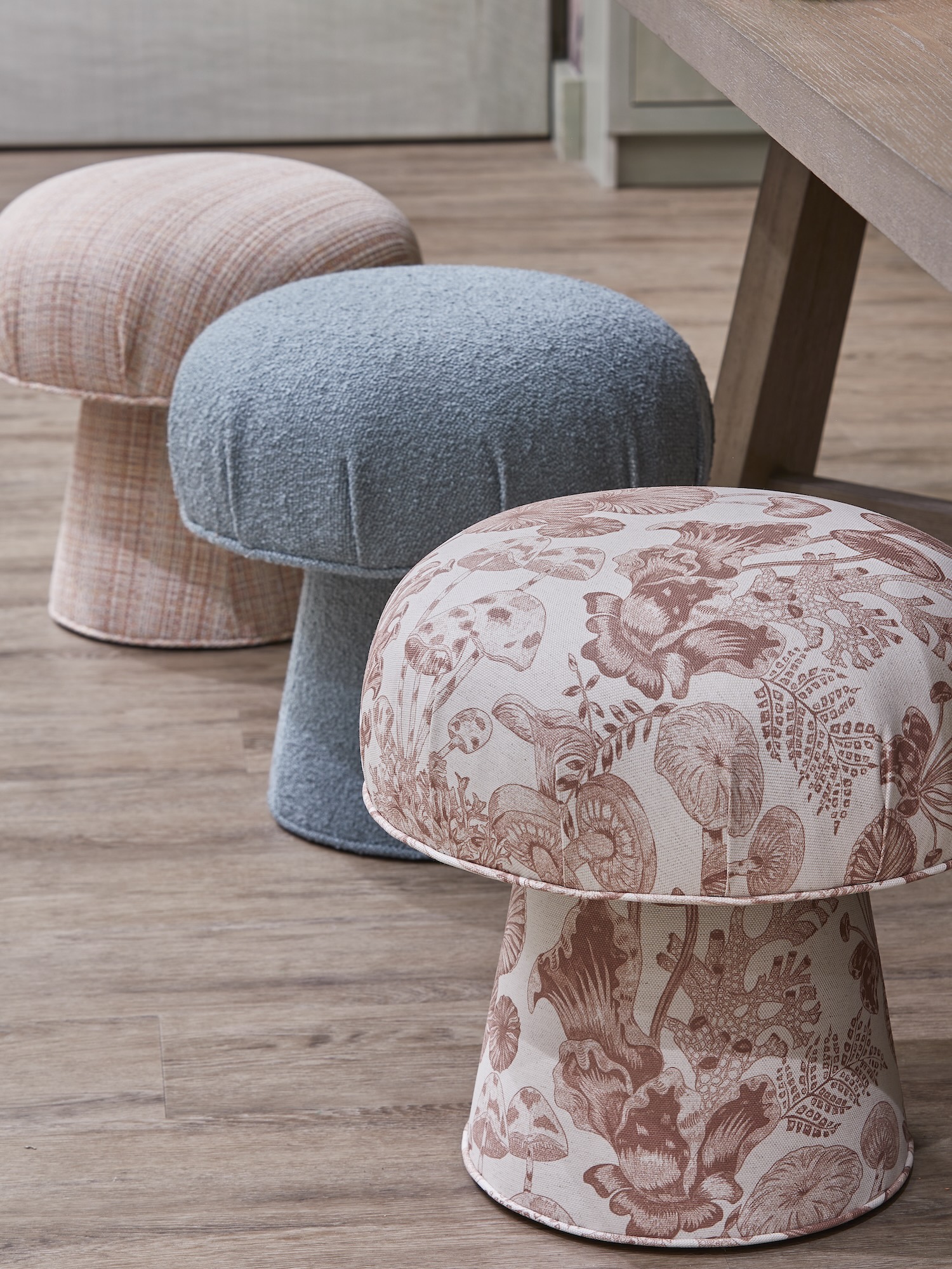 Upholstered Mushroom Stools Kids Playroom