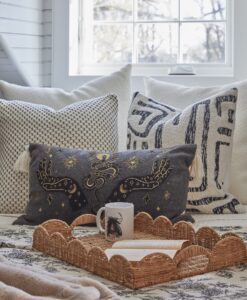 Wicker Tray On Bed With Mug