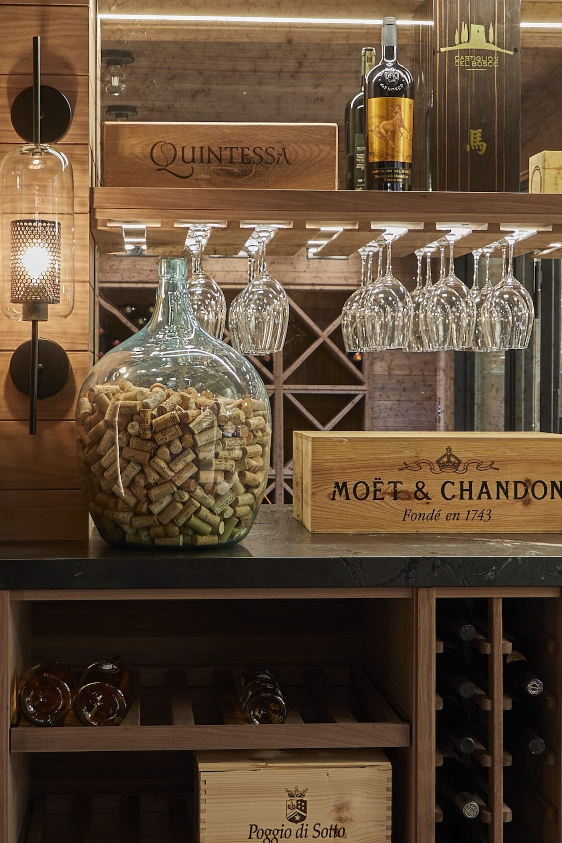 Wine Corks In Glass Jug Wine Cellar